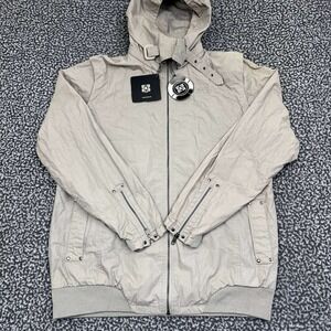 Kr3w Windbreaker Jacket Men Large Gray Full Zip Long Sleeve Pocket Outdoor New L